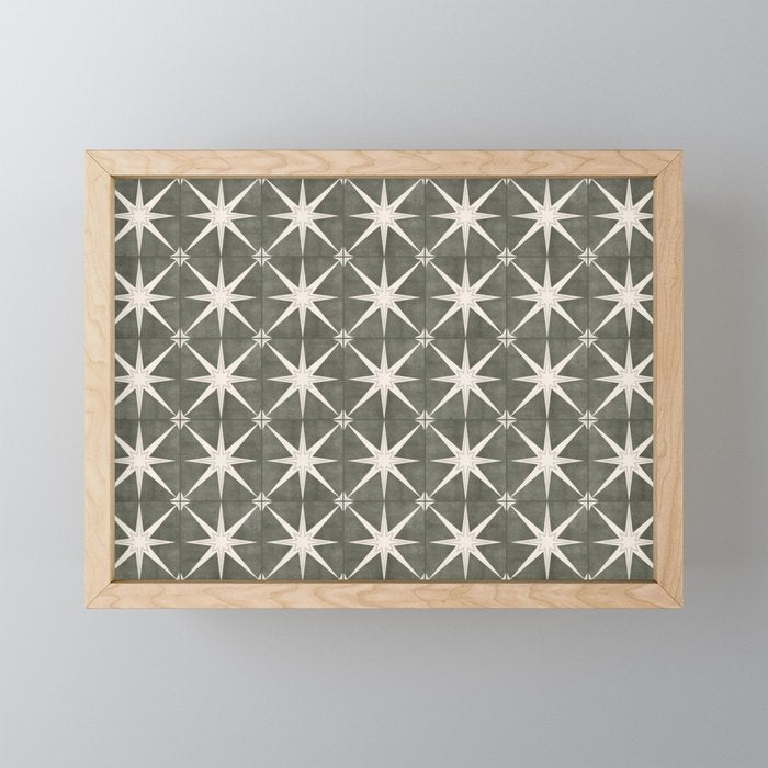 arlo star tile - olive Mini Art Print Gallery Image 1