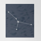 Cancer Zodiac Star Constellation Line Art Dark Blue Throw Blanket Gallery Image 2