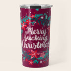 Merry F*cking Christmas - Maroon Travel Mug Gallery Image 1