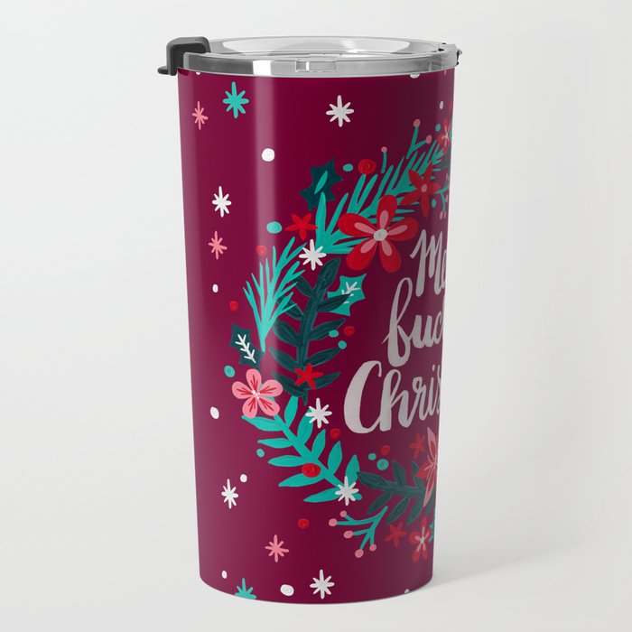 Merry F*cking Christmas - Maroon Travel Mug Gallery Image 3