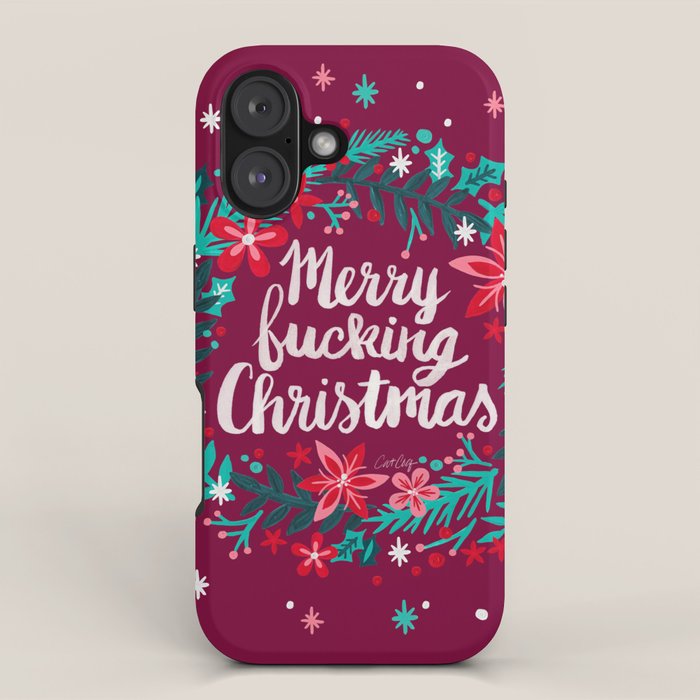 Merry F*cking Christmas - Maroon iPhone Case Gallery Image 1