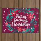 Merry F*cking Christmas - Maroon Outdoor Rug Gallery Image 1