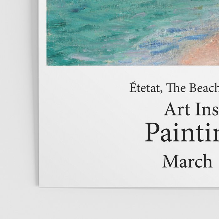 Etretat, The Beach and the Falaise d'Amont by Claude Monet Poster Gallery Image 3