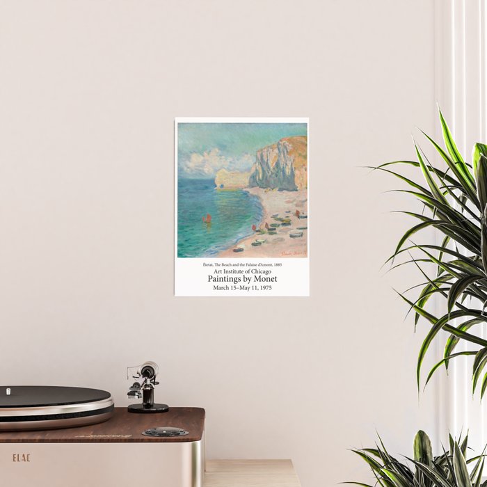 Etretat, The Beach and the Falaise d'Amont by Claude Monet Poster Gallery Image 2