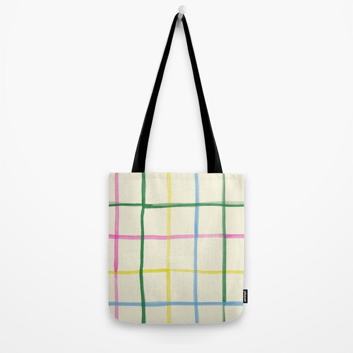 Abstract Tennis Net Pattern in Cream Tote Bag Gallery Image 2