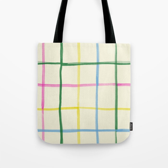 Abstract Tennis Net Pattern in Cream Tote Bag Gallery Image 1