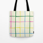 Abstract Tennis Net Pattern in Cream Tote Bag Gallery Image 1