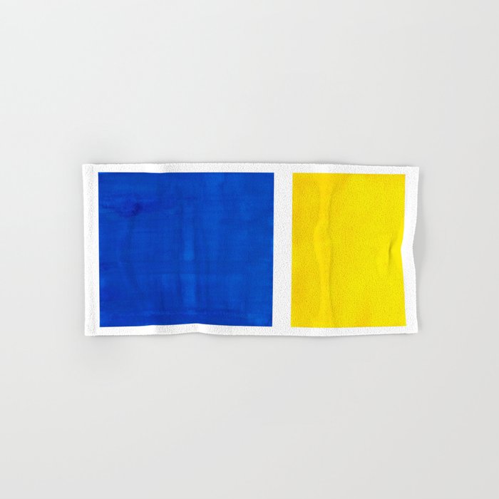 Colorful Bright Minimalist Rothko Blue Yellow Midcentury Modern Art Vintage Pop Art Bath Towel Gallery Image 1