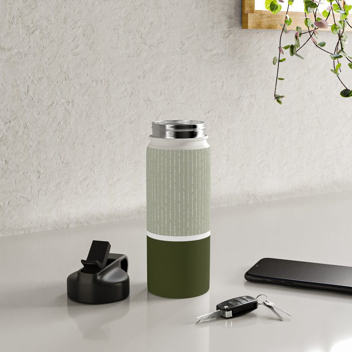 Linen Sage & Olive Water Bottle Gallery Image 4