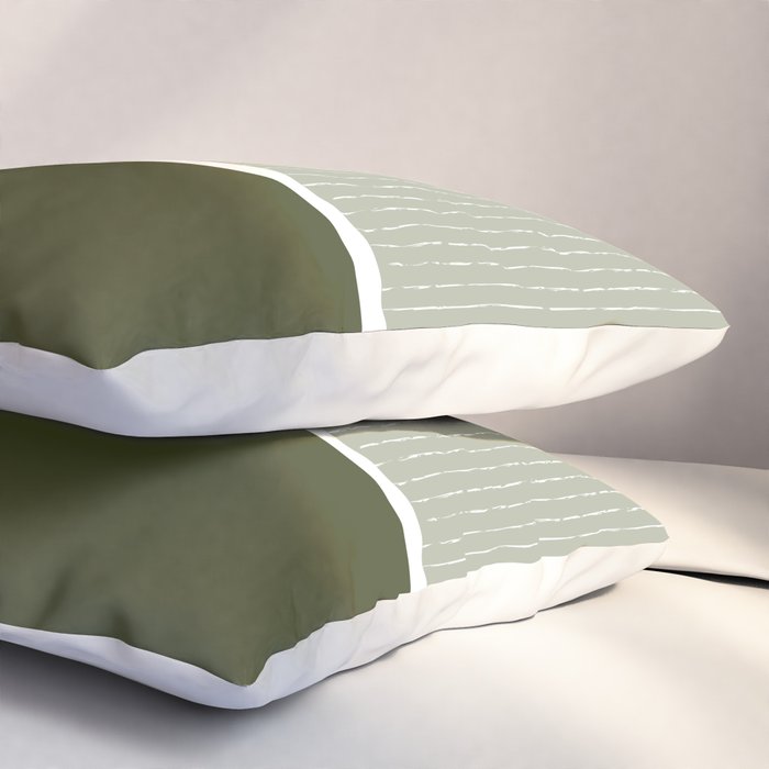 Linen Sage & Olive Pillow Sham Gallery Image 3