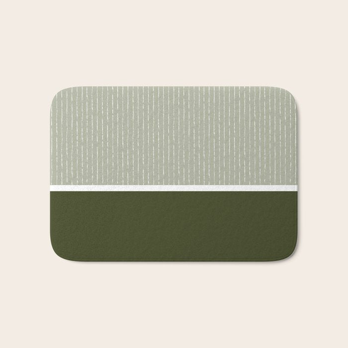 Linen Sage & Olive Bath Mat Gallery Image 1