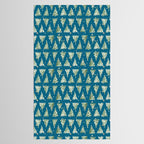 Holiday christmas tree over blue peacock pattern Tablecloth Gallery Image 2