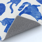 Sleepy Cozy Kitty Cats in Royal Blue & White Rug Gallery Image 4