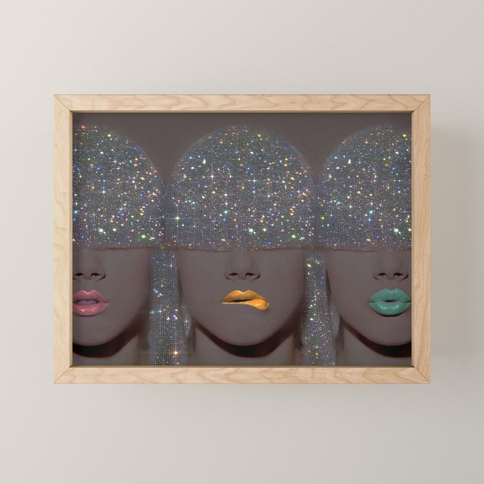 Magic people vol.3 | disco |  70s | 80s | hair | style | vintage | retro | collage | glitter | vibe Mini Art Print Gallery Image 1