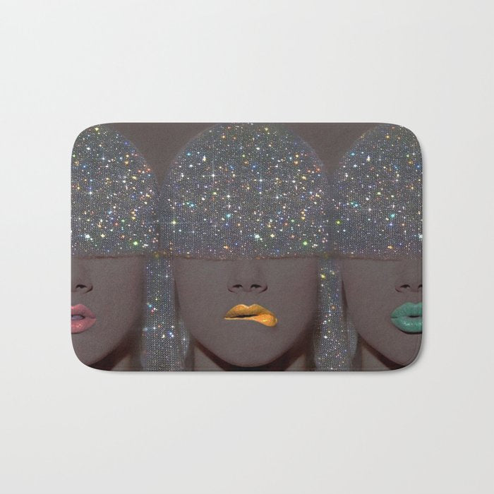 Magic people vol.3 | disco |  70s | 80s | hair | style | vintage | retro | collage | glitter | vibe Bath Mat Gallery Image 1