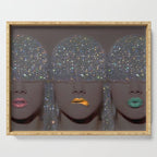 Magic people vol.3 | disco |  70s | 80s | hair | style | vintage | retro | collage | glitter | vibe Serving Tray Gallery Image 1