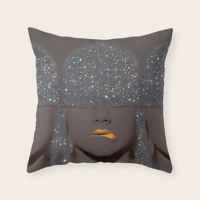Magic people vol.3 | disco |  70s | 80s | hair | style | vintage | retro | collage | glitter | vibe Throw Pillow Gallery Image 6
