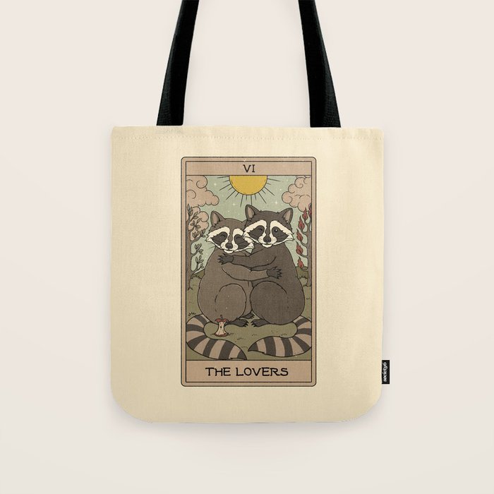 The Lovers - Raccoons Tarot Tote Bag Gallery Image 1