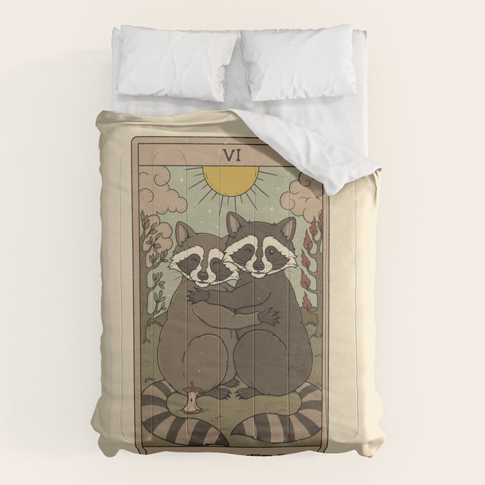 The Lovers - Raccoons Tarot Comforter Gallery Image 6