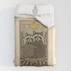 The Lovers - Raccoons Tarot Duvet Cover Gallery Image 6