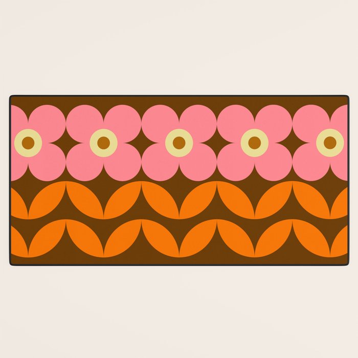 Retro Flower 10B Desk Mat Gallery Image 3