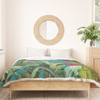 Vintage Tropical Peacock Bird Rainforest Jungle  Duvet Cover Gallery Image 3