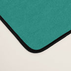 Fish Stripe III - Midcentury Modern Minimalist Beige and Teal Desk Mat Gallery Image 4