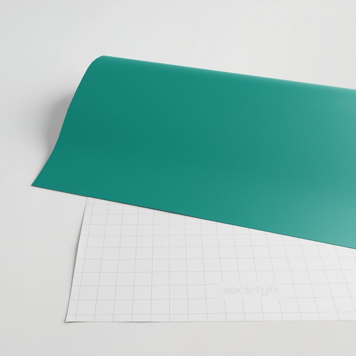 Fish Stripe III - Midcentury Modern Minimalist Beige and Teal Wrapping Paper Gallery Image 2