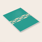 Fish Stripe III - Midcentury Modern Minimalist Beige and Teal Notebook Gallery Image 3