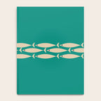 Fish Stripe III - Midcentury Modern Minimalist Beige and Teal Notebook Gallery Image 4