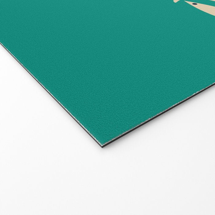 Fish Stripe III - Midcentury Modern Minimalist Beige and Teal Welcome Mat Gallery Image 2