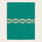 Fish Stripe III - Midcentury Modern Minimalist Beige and Teal Poster Gallery Image 4