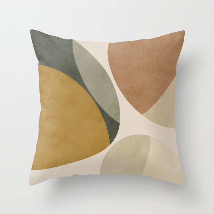 mid modern earth tones 2 Throw Pillow Gallery Image 1