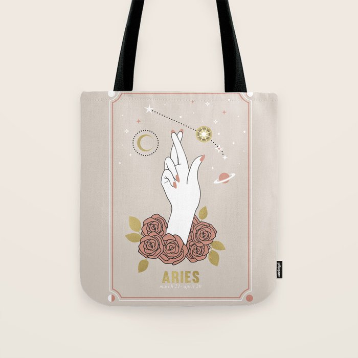 Aries Zodiac Series Tote Bag Gallery Image 1