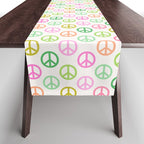 Peace Symbol - Pink & Green Table Runner Gallery Image 1