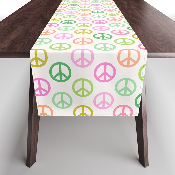 Peace Symbol - Pink & Green Table Runner Gallery Image 1