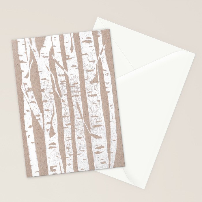 Woodcut Birches Stationery Card Gallery Image 2