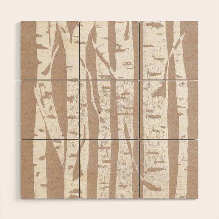 Woodcut Birches Wood Wall Art Gallery Image 1