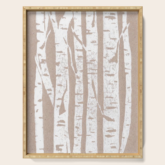 Woodcut Birches Serving Tray Gallery Image 1