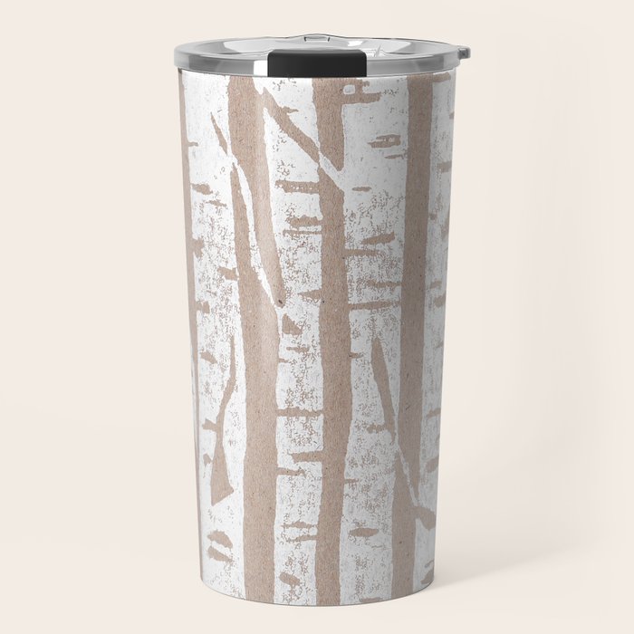 Woodcut Birches Travel Mug Gallery Image 1