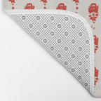 Red Floral Block Print Bath Mat Gallery Image 2