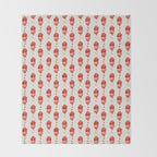 Red Floral Block Print Throw Blanket Gallery Image 2