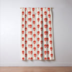 Red Floral Block Print Window Curtain Gallery Image 3