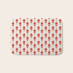 Red Floral Block Print Bath Mat Gallery Image 1