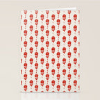 Red Floral Block Print Stationery Card Gallery Image 2