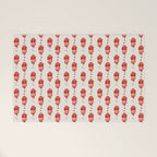 Red Floral Block Print Welcome Mat Gallery Image 1