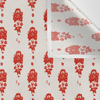 Red Floral Block Print Wall Tapestry Gallery Image 3