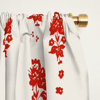 Red Floral Block Print Window Curtain Gallery Image 2