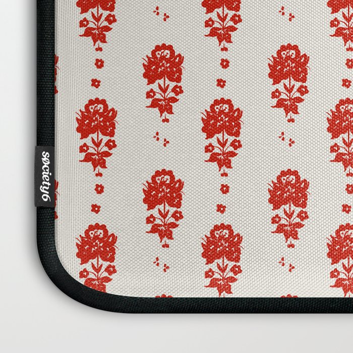 Red Floral Block Print Laptop Sleeve Gallery Image 3