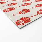Red Floral Block Print Welcome Mat Gallery Image 2